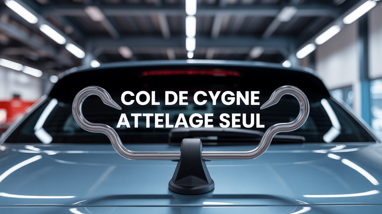 col de cygne attelage seul installe sur vehicule