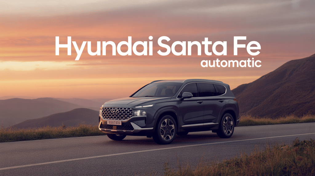 hyundai santa fe automatic suv sombre montagne coucher soleil