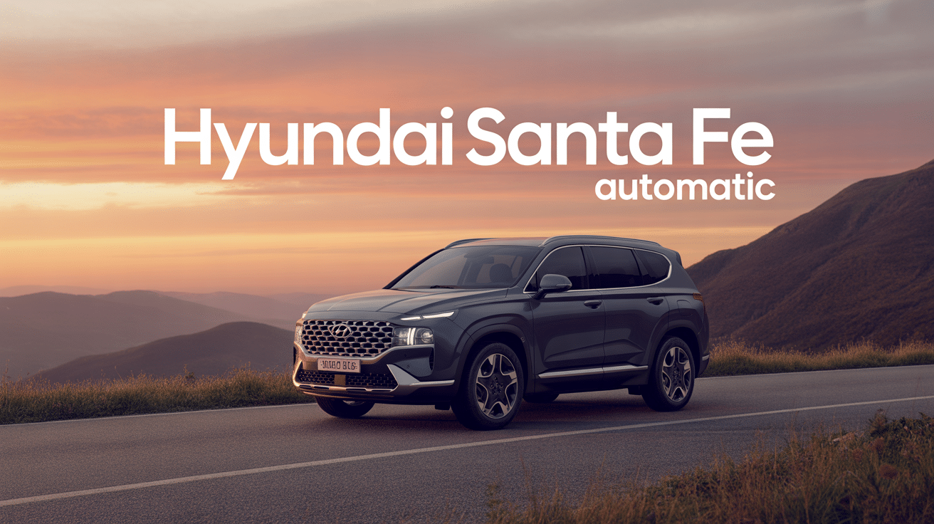 hyundai santa fe automatic suv sombre montagne coucher soleil