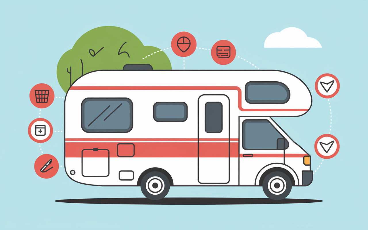 marque de camping-car à éviter illustration checklist evaluation