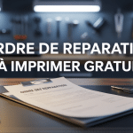 ordre de réparation à imprimer gratuit sur bureau avec outils