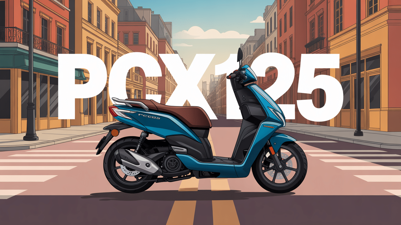 pcx125 bleu scooter honda urbain illustration