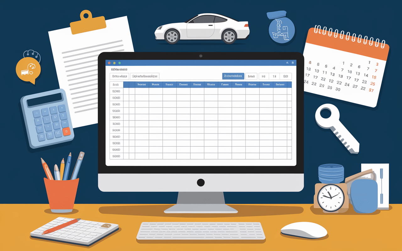 tableau suivi entretien véhicule excel gratuit feuille excel organisée