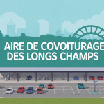 Vue aérienne aire de covoiturage des longs champs parking rocade