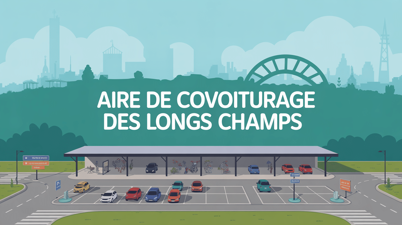 Vue aérienne aire de covoiturage des longs champs parking rocade