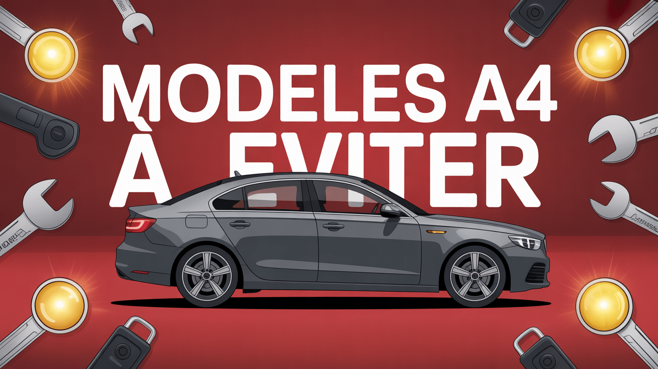 Audi A4 modèle à éviter berline noire voyants lumineux