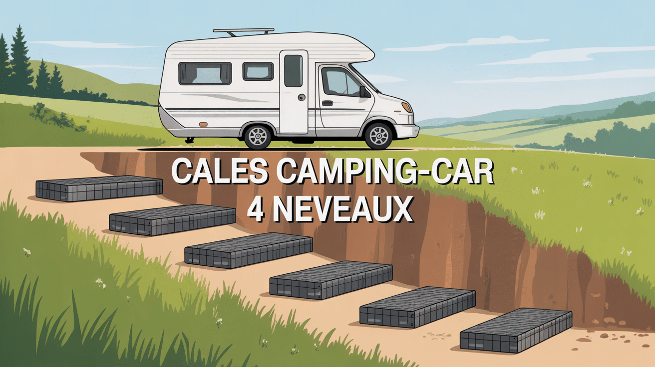 Camping-car cales camping-car 4 niveaux terrain pente