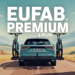 eufab premium 2 plus sur attelage avec vélos dans montagne