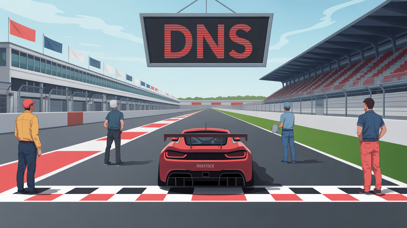 vue circuit Formula 1 dns voiture grille