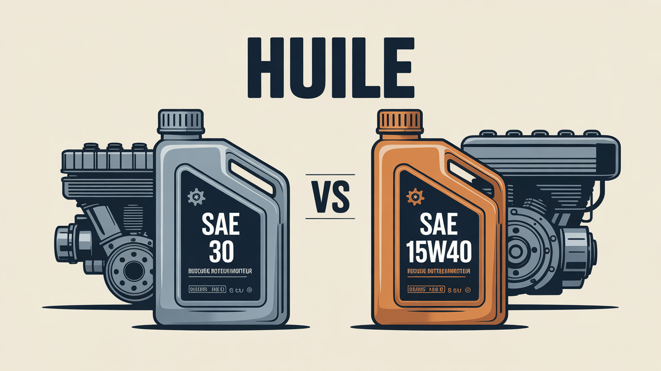 huile sae 30 ou 15w40 bidons et moteur infographie