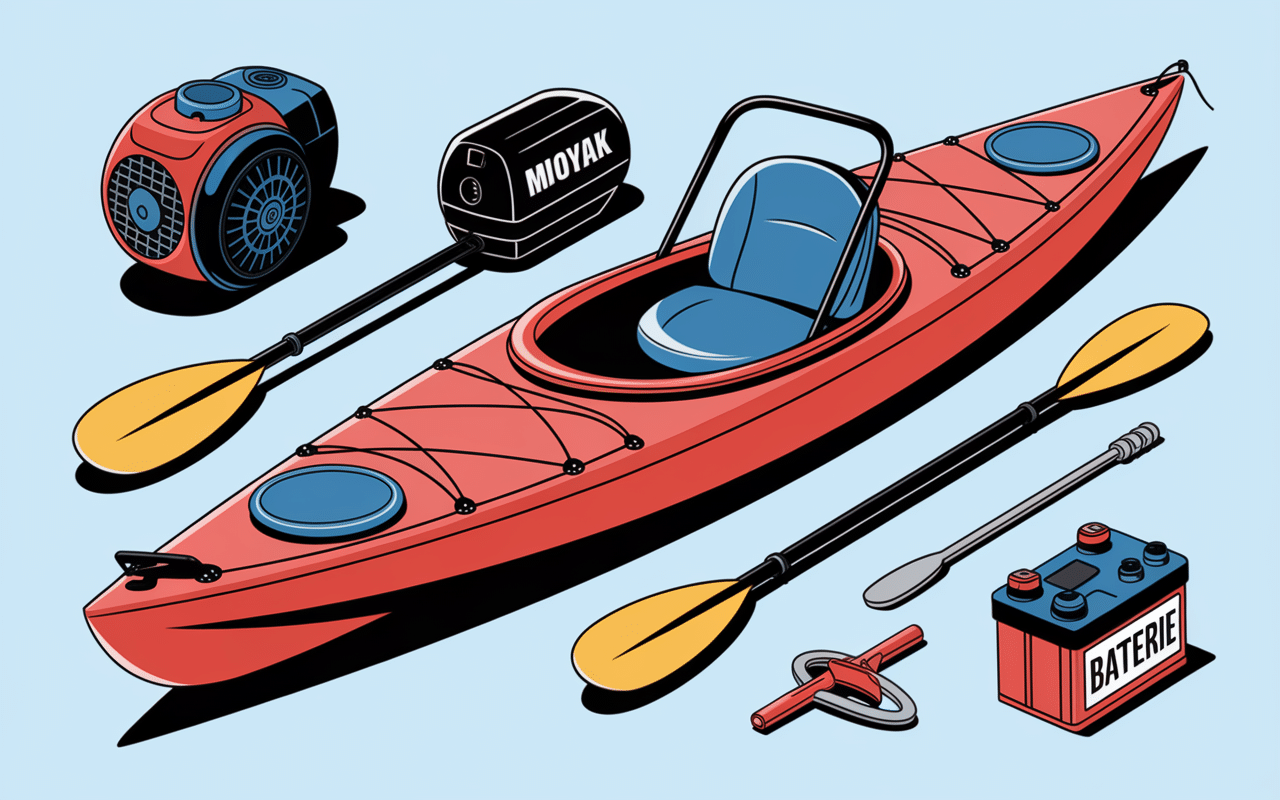 moteur sur kayak systèmes fixation schéma