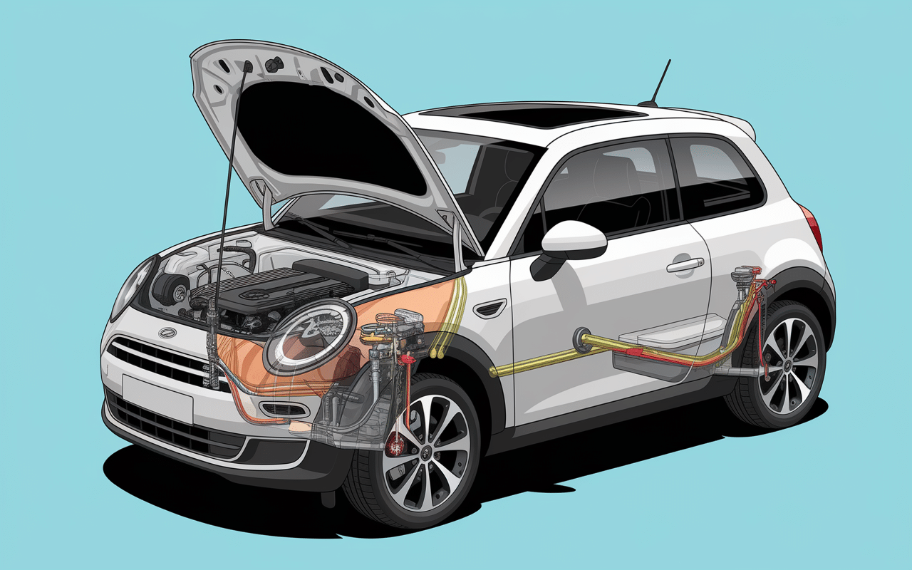 mini cooper moke schéma moteur thermique et électrique ouvert