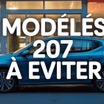 Modèle 207 à éviter berline bleue moderne concessionnaire