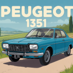 peugeot 1351 cyclomoteur vintage bleu chrome sur route de campagne