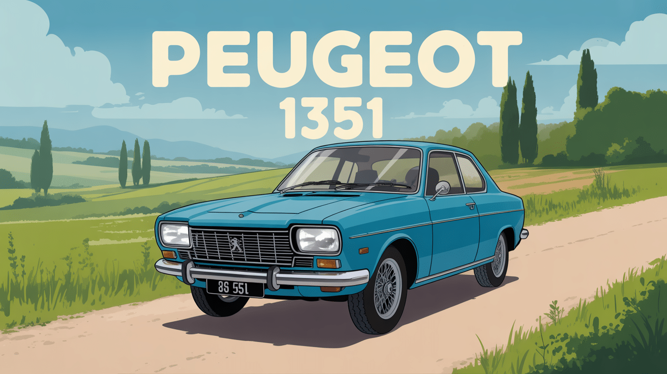 peugeot 1351 cyclomoteur vintage bleu chrome sur route de campagne