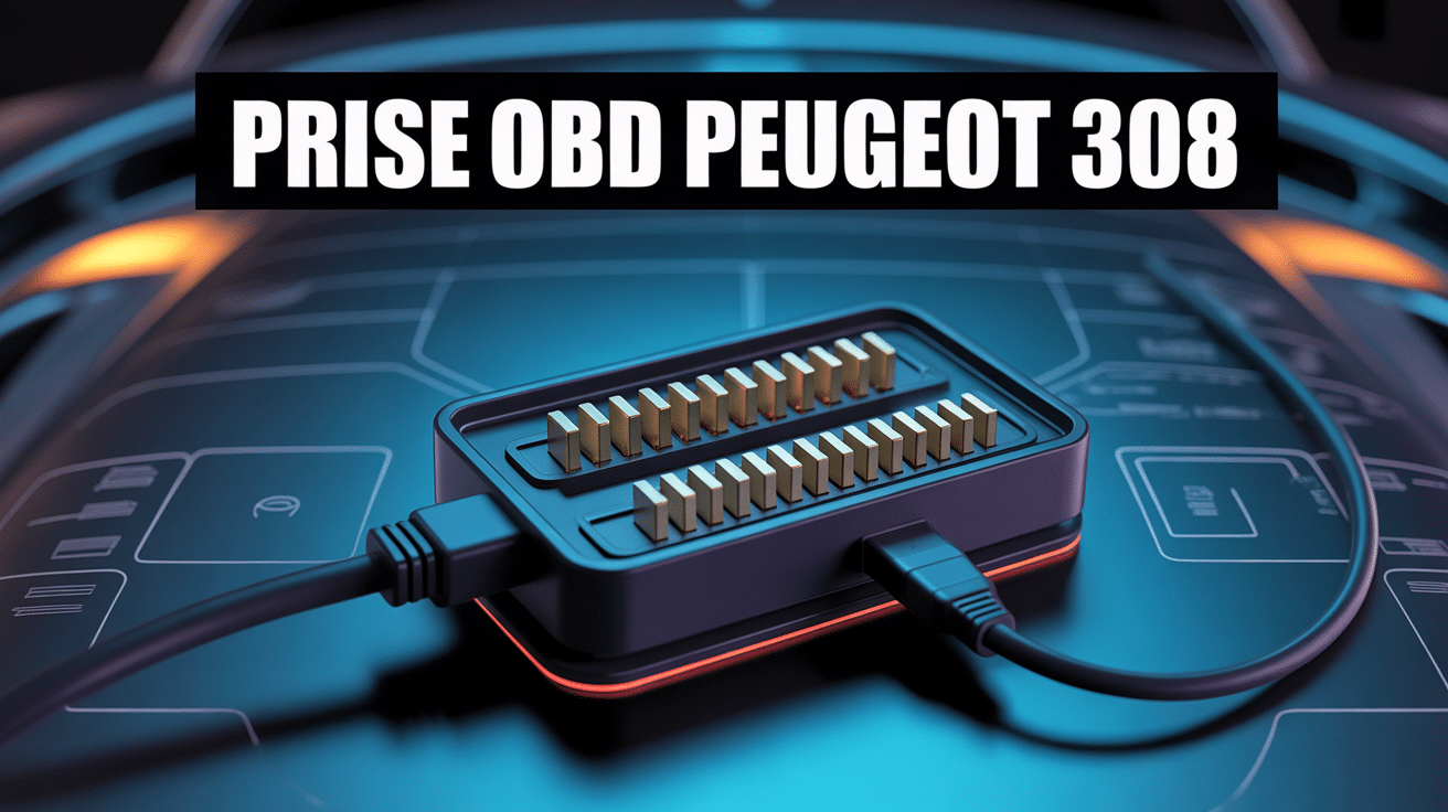 prise obd 308 sur tableau de bord Peugeot