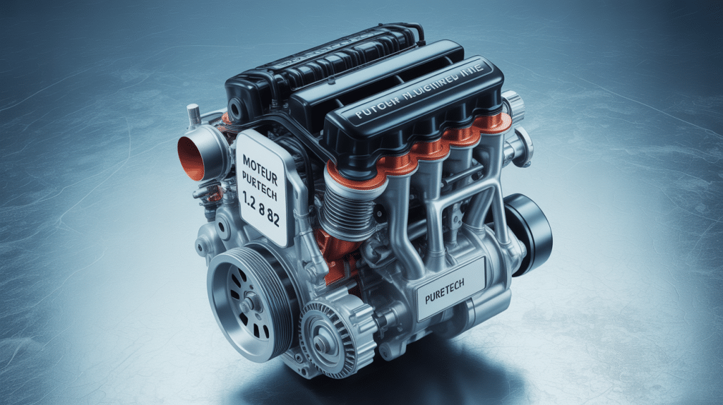 détail moteur puretech 1.2 82 en coupe