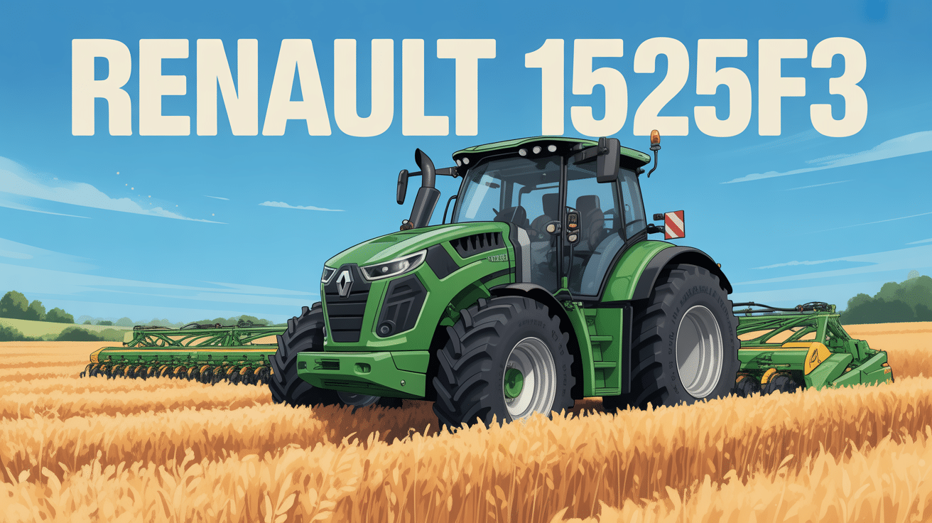 renault 1525f3 tracteur vert dans champ de cereales