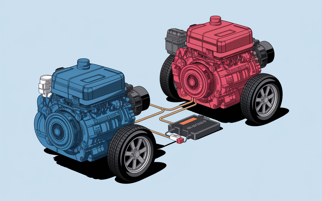 Diagramme du système moteur hybride carburant