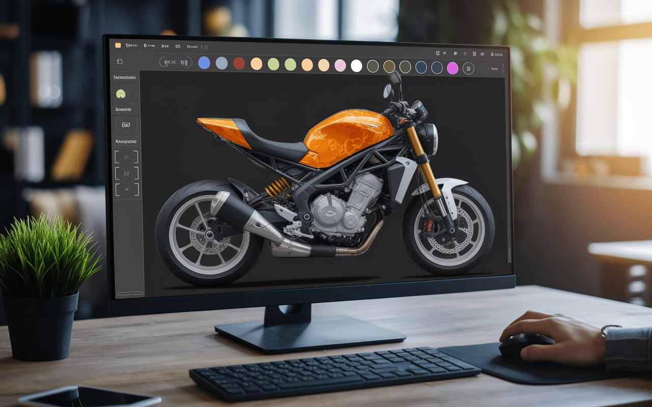 interface logiciel simulation covering moto options