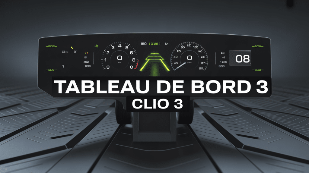tableau de bord de la clio 3 avec voyants et écran central