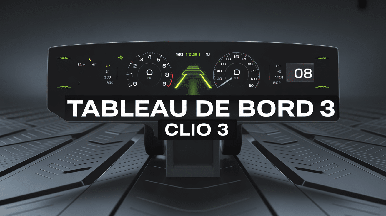 tableau de bord de la clio 3 avec voyants et écran central