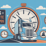 tableau : temps de conduite et de repos camion sur route avec horloge