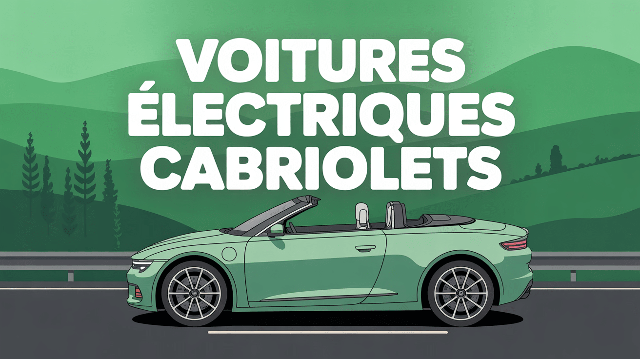 voiture electrique cabriolet toit ouvert sur route panoramique
