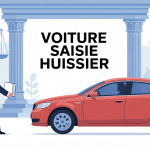 voiture saisie huissier devant tribunal illustration