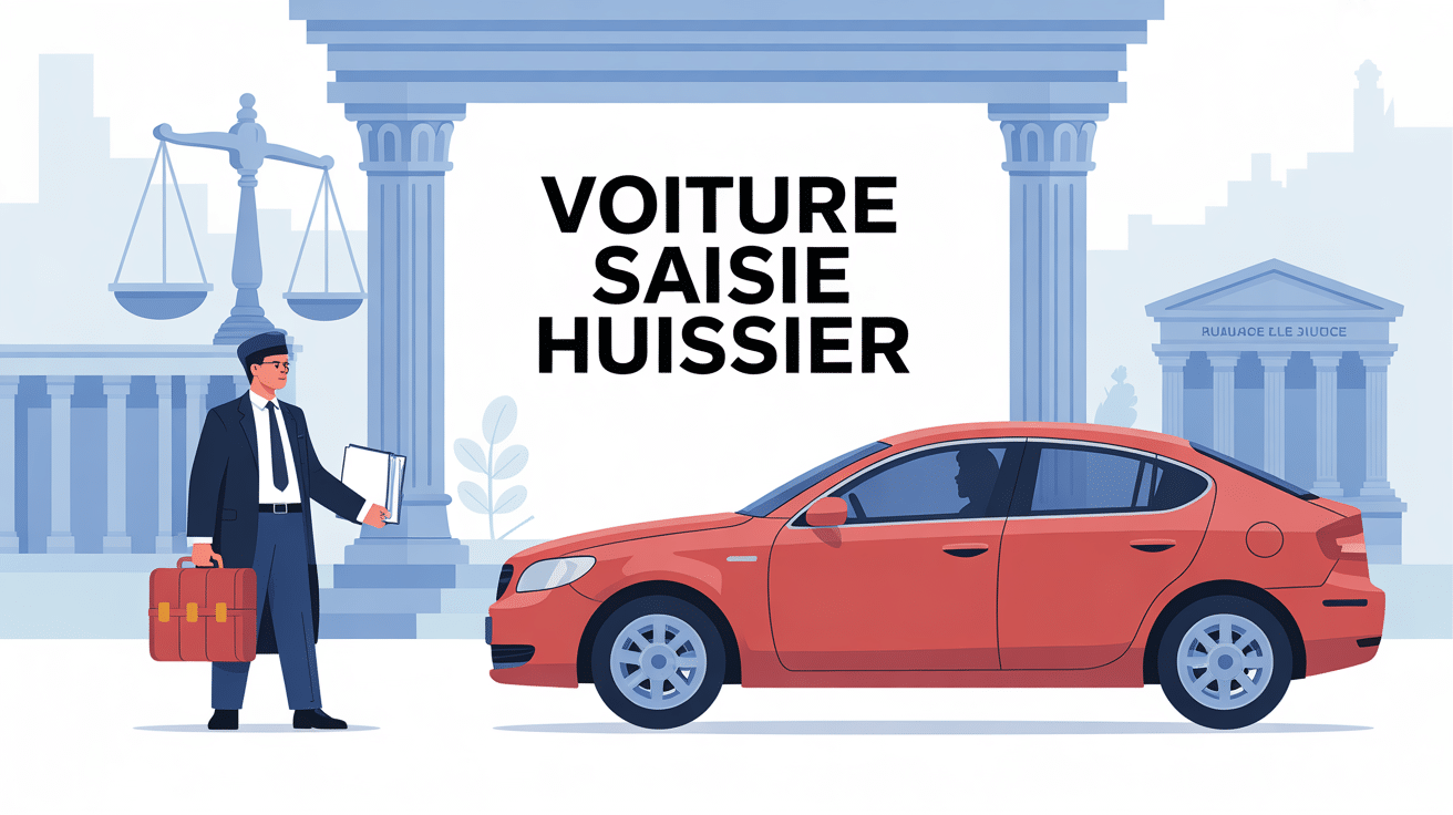 voiture saisie huissier devant tribunal illustration