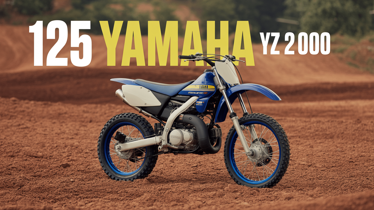 125 yz 2000 moto cross sur piste vue de profil