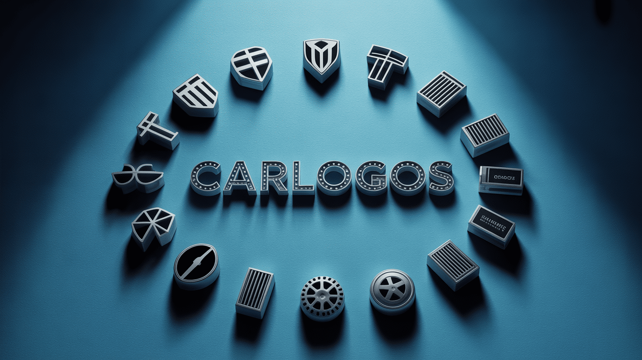 carlogo emblèmes automobiles cercle sur fond bleu