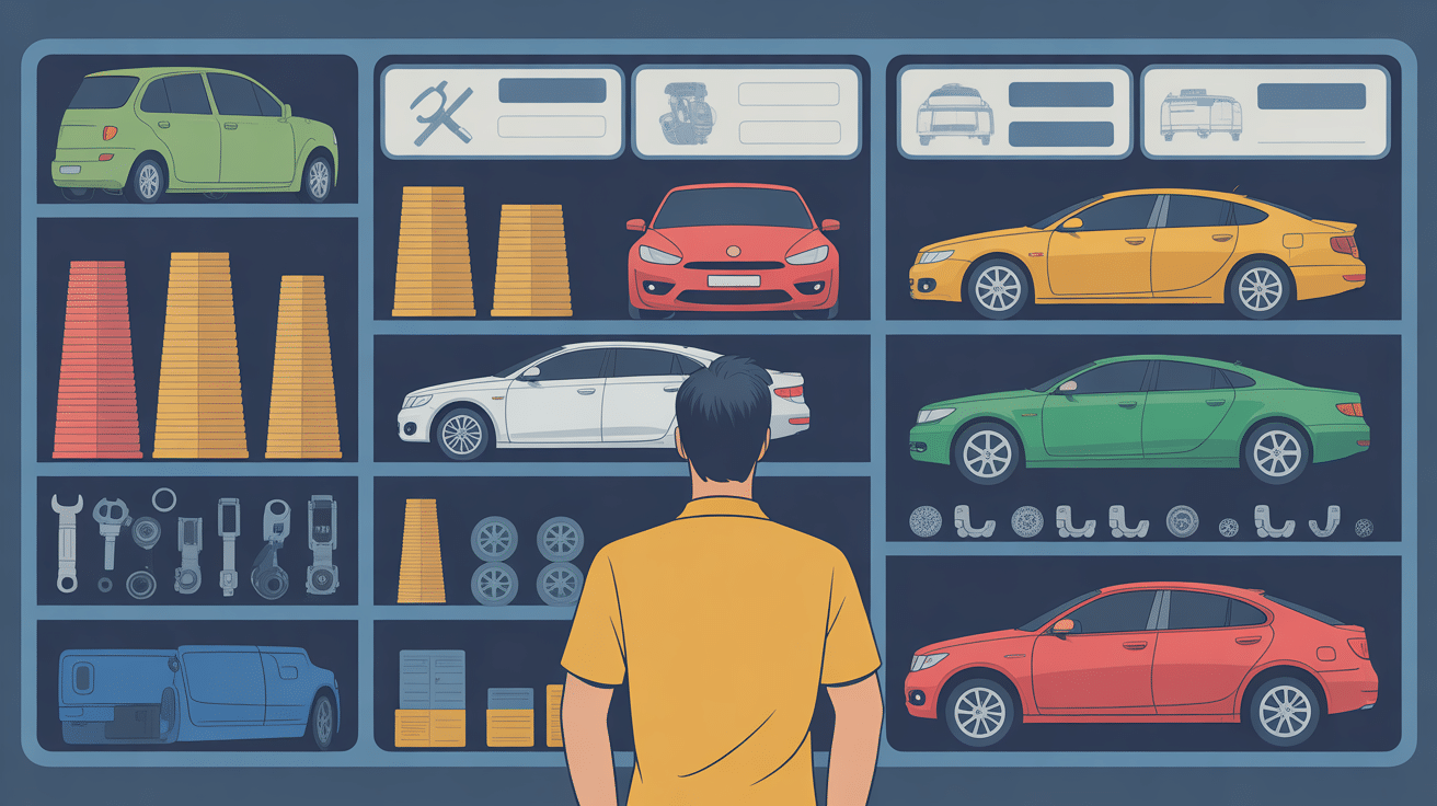 Sélection de véhicules dans la charny casse