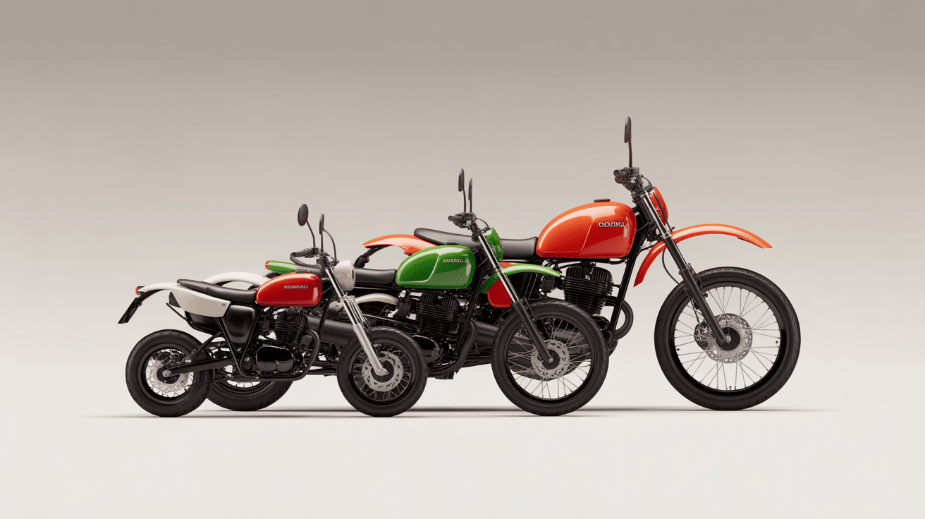 honda hm comparaison tailles motos tout terrain