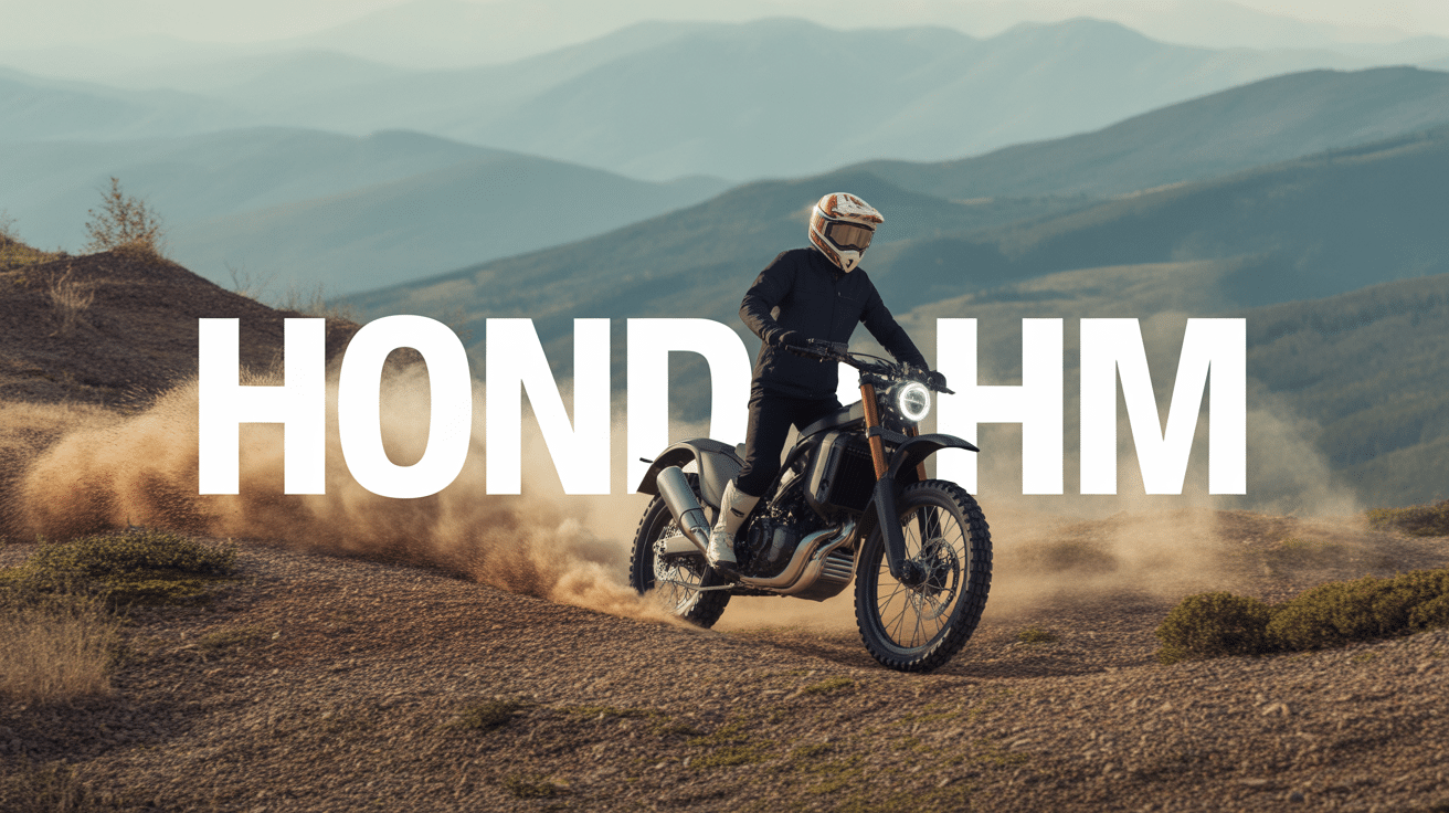 honda hm action moto tout terrain paysage montagneux
