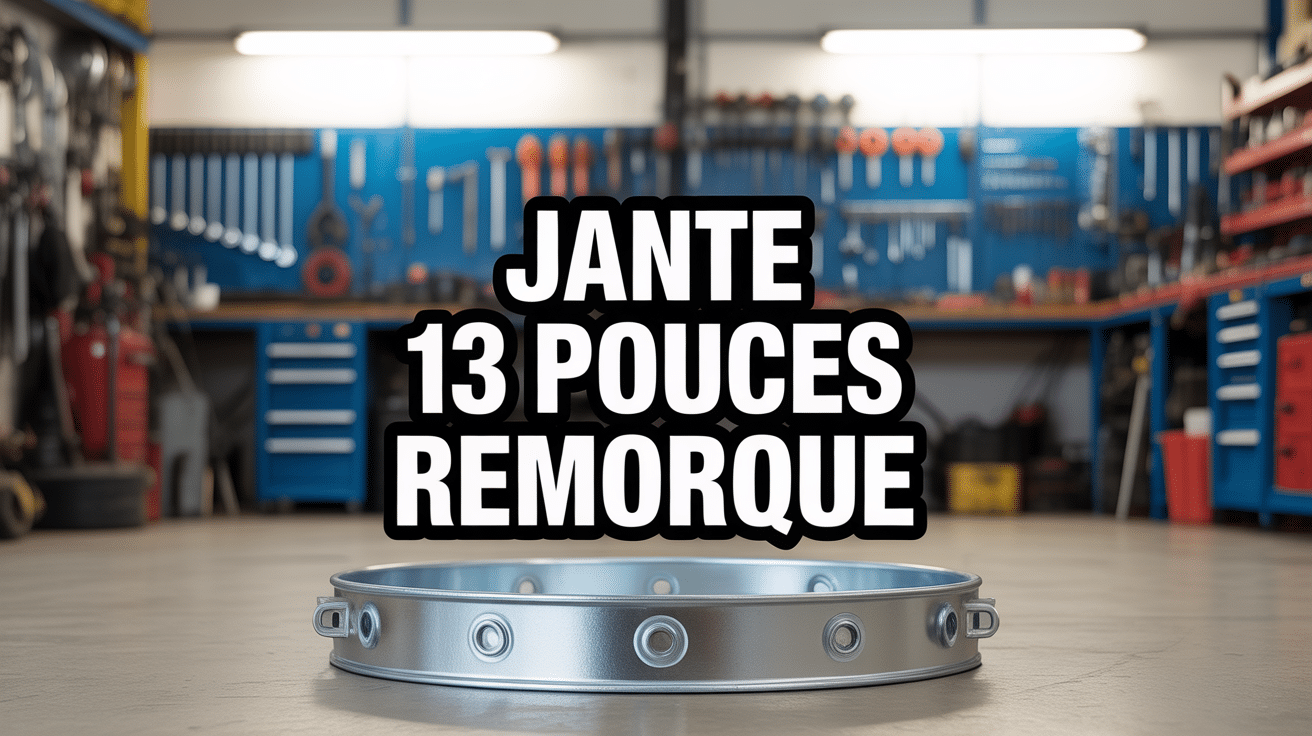 Jante 13 pouces remorque métallique gros plan fixation