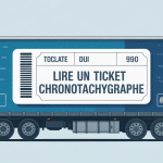 Lire un ticket chronotachygraphe tableau de bord symbole