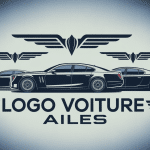 logo voiture ailes sur silhouettes automobiles de luxe