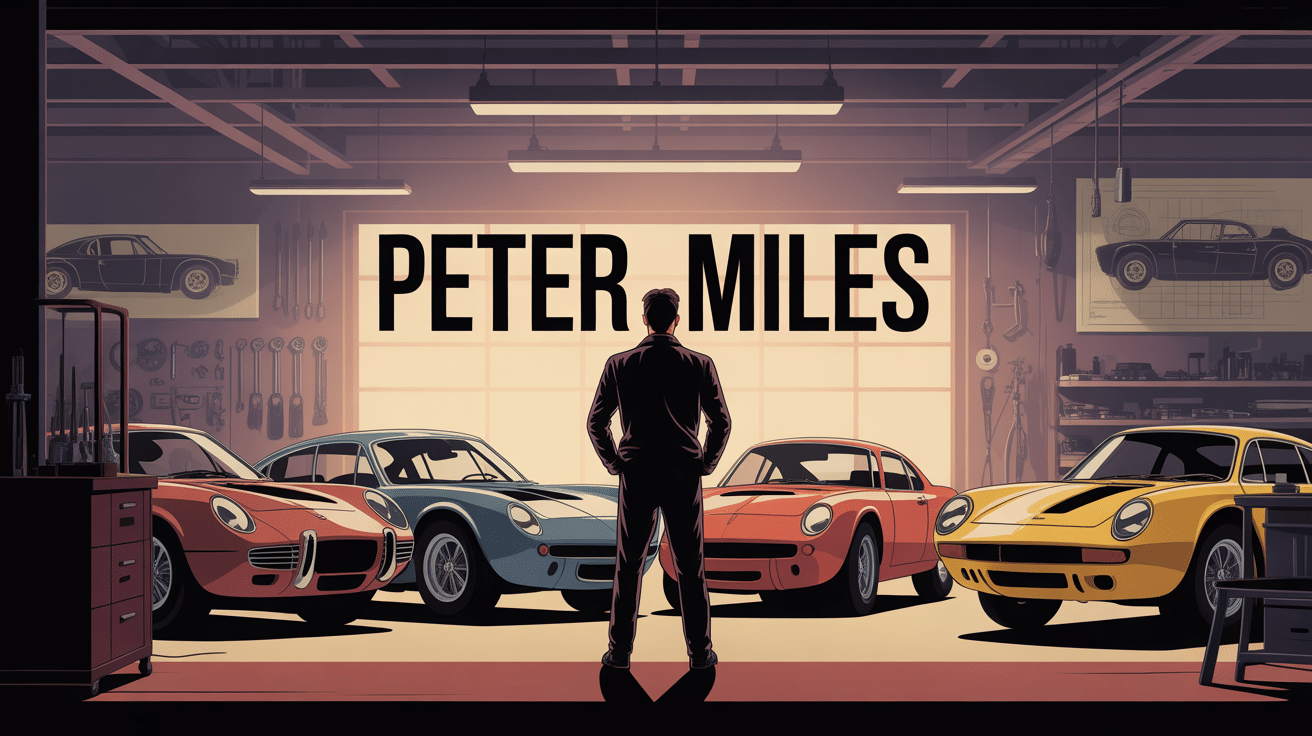 peter miles pilote portrait ingénieur atelier vintage