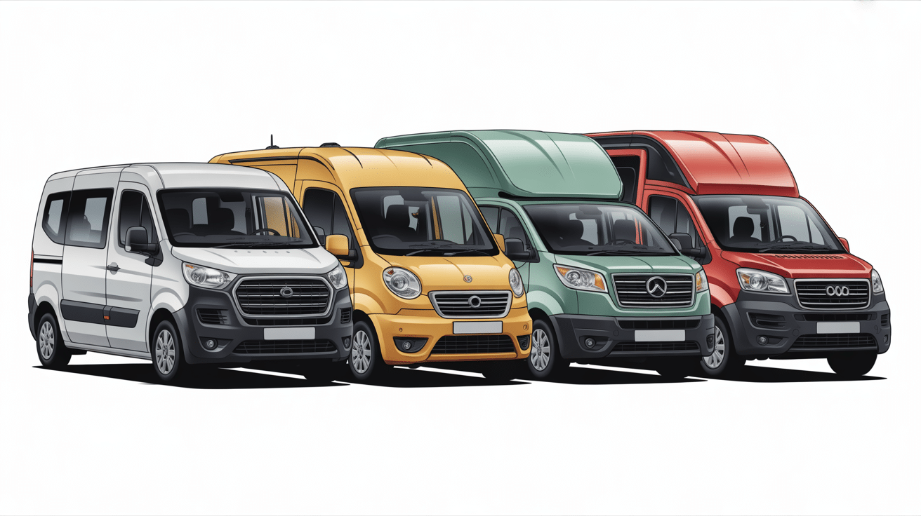 Meilleur van aménagé moins de 2m modèles différents alignés