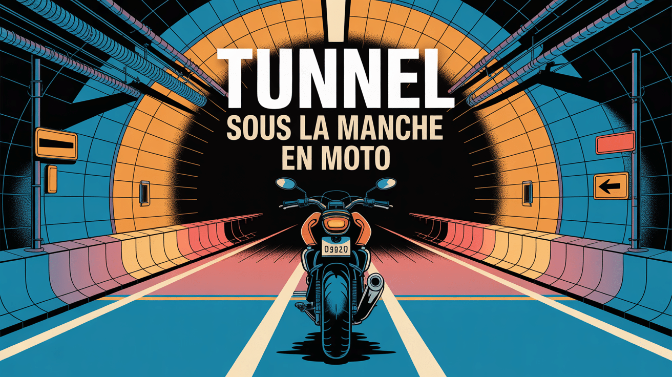 Illustration tunnel sous la Manche moto moderne