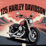 125 harley davidson style vintage sur route sinueuse