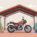 illustration abris moto sécurisé dans jardin