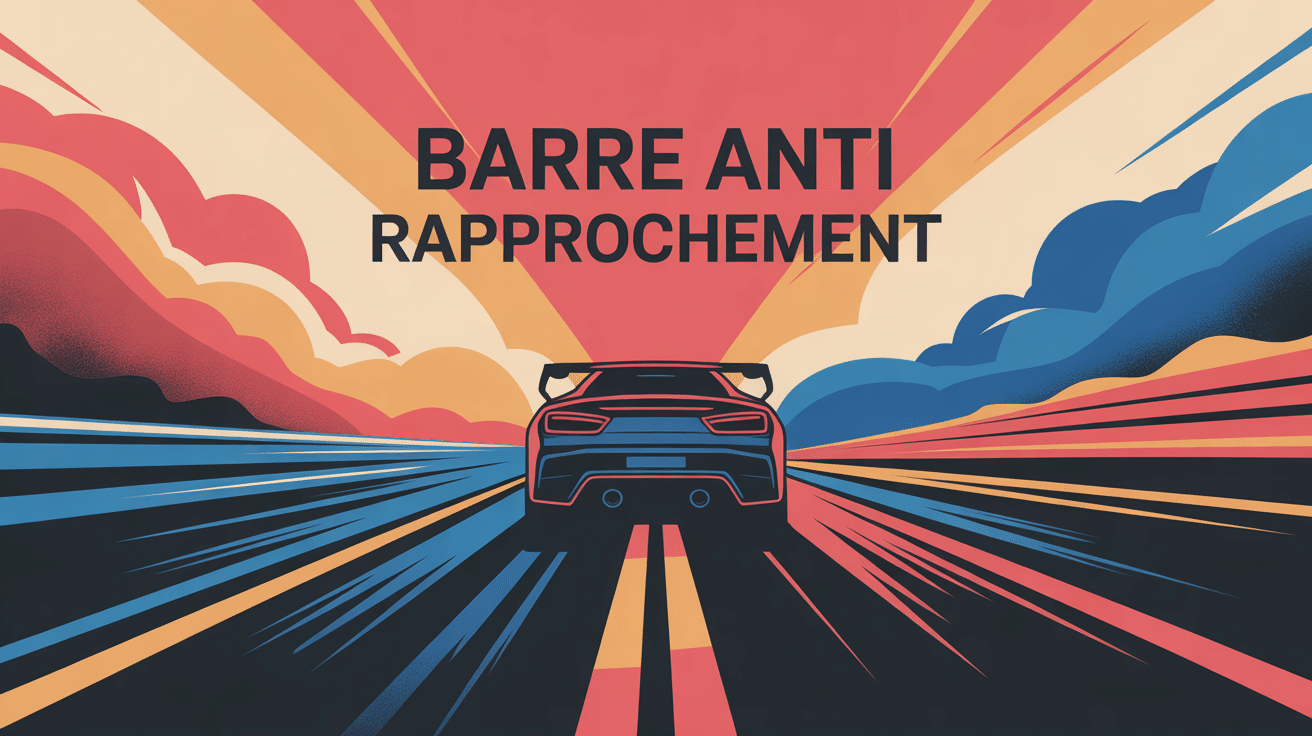 schéma barre anti rapprochement sur voiture sportive