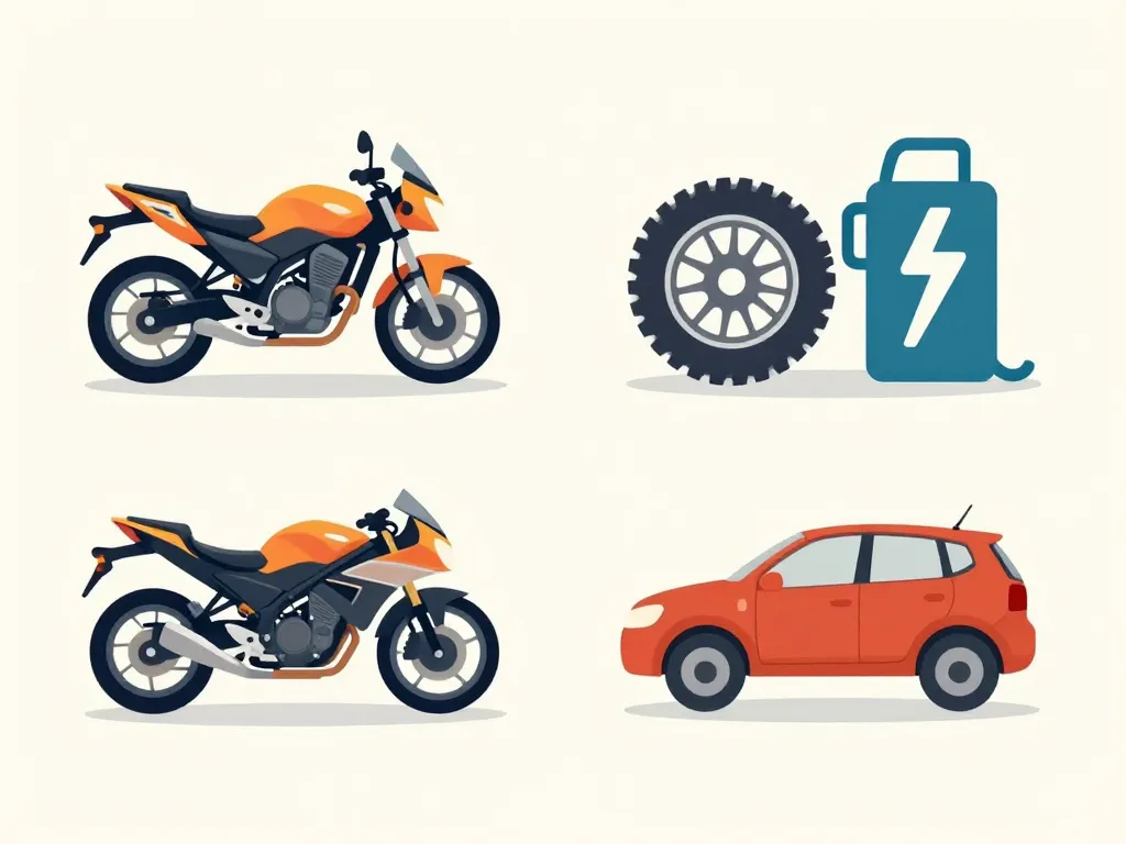 Visuel coûts moto et voiture entretien et assurance