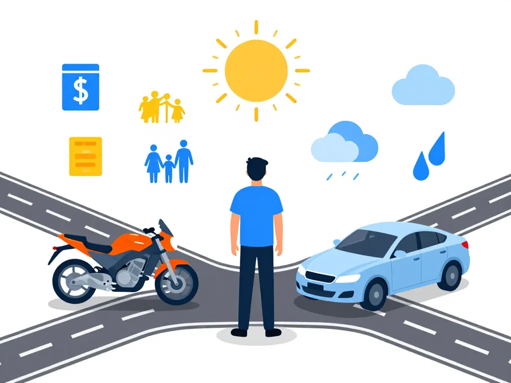 Image choix moto et voiture critères quotidiens
