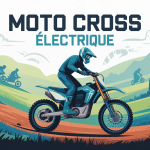 cross electrique sur terrain nature illustration