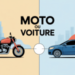 Illustration dilemme moto et voiture urbain