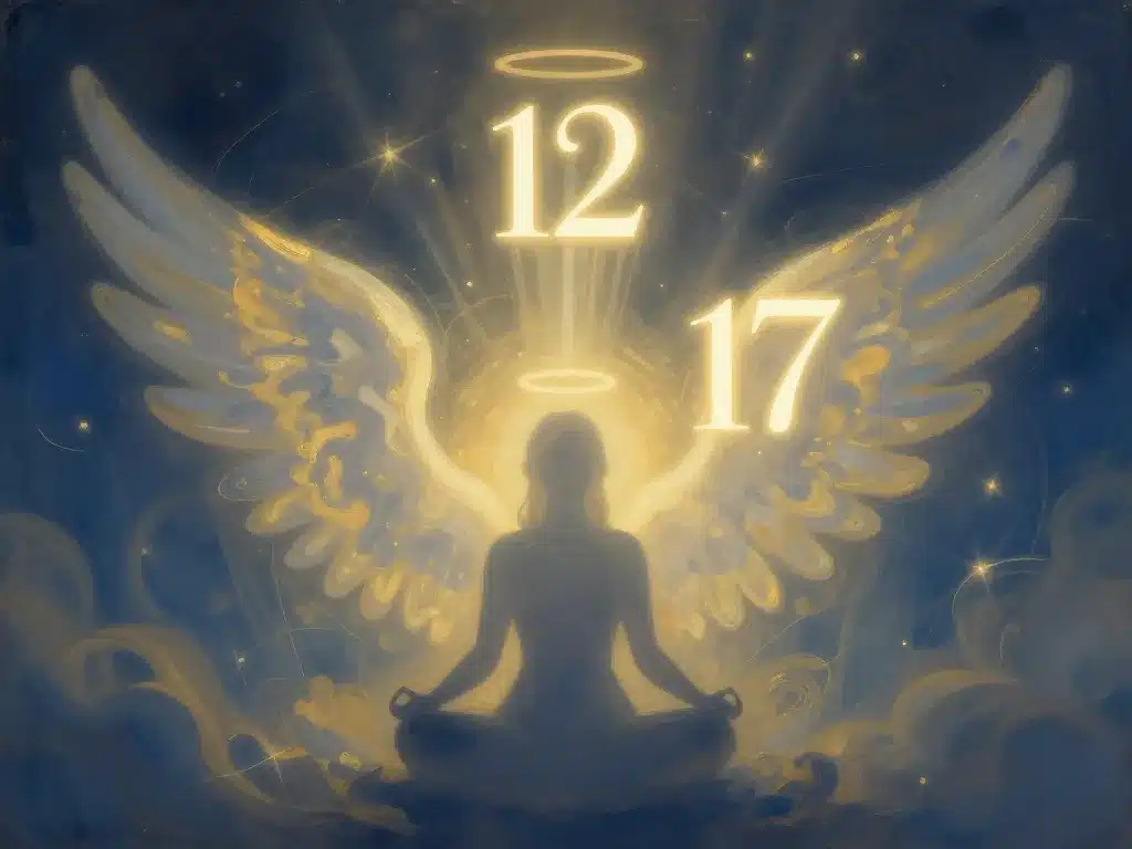 Visuel symbole spirituel 12 17 méditation et chiffres lumineux