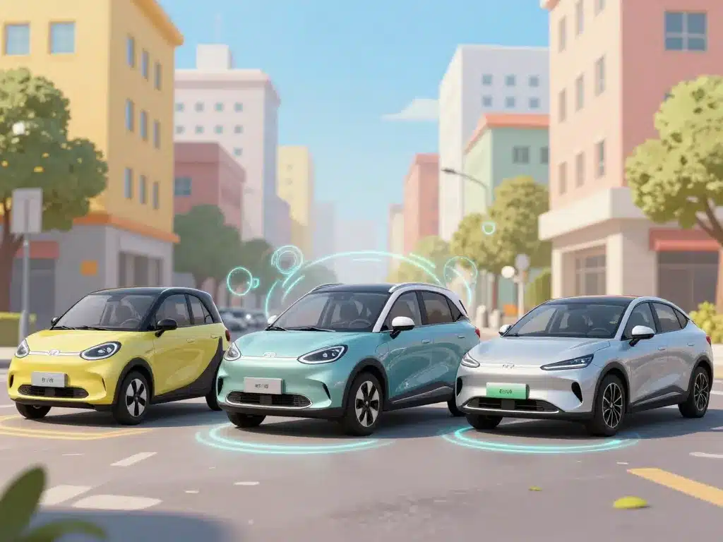 familles de i voitures électriques connectées et innovantes